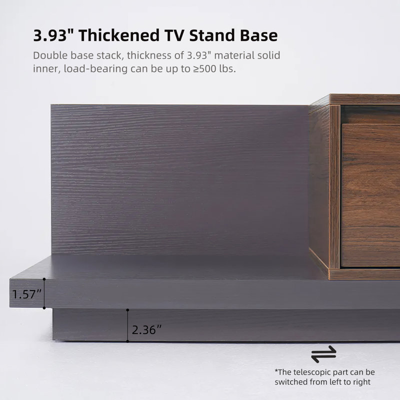 Loon Peak® Jukerius 3-Drawer Expandable TV Stand, Adjustable